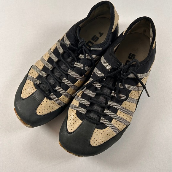 Tsubo Black Tan Leather Perforated Lace Up Sneakers Camo Sole Womens 10 EUR 43 - Picture 11 of 11